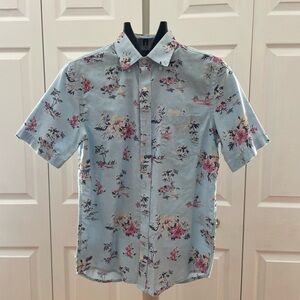 St. John's Bay Light Blue Floral Button Down Shirt